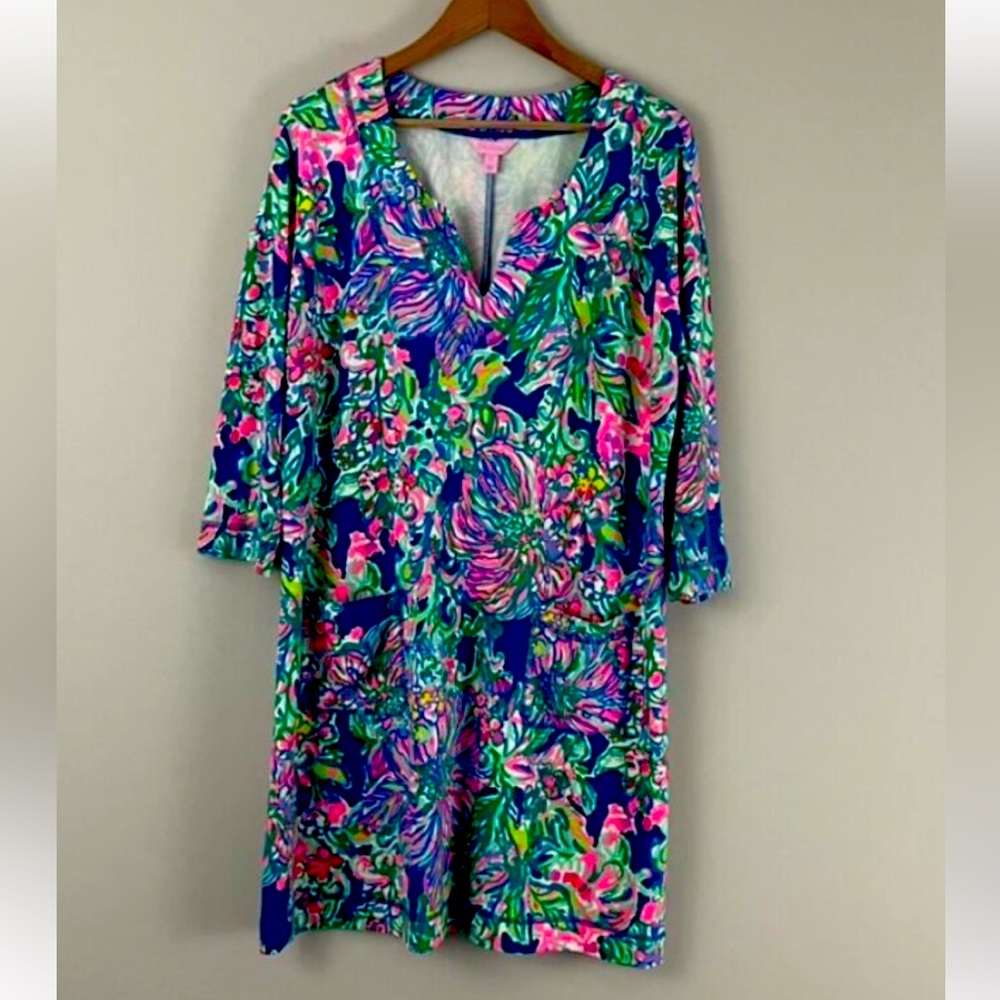 Lilly Pulitzer Joyce Dress in Indigo Exotic Escapade Size Large